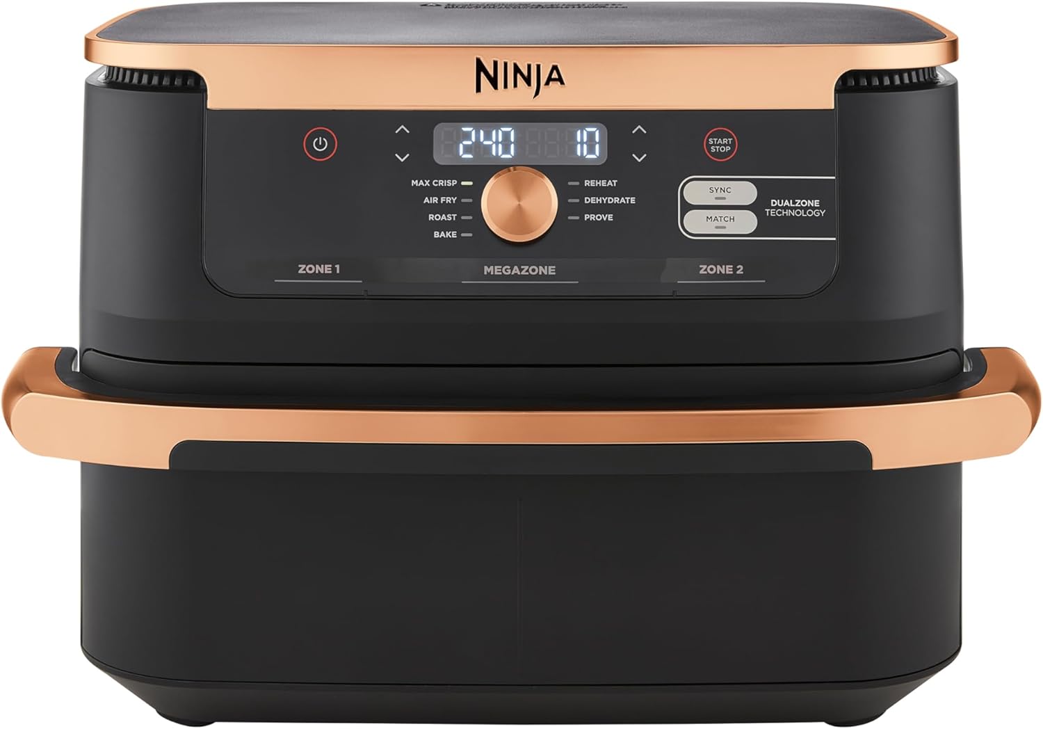 Ninja FlexDrawer Air Fryer Black and Copper, AF500UKCP