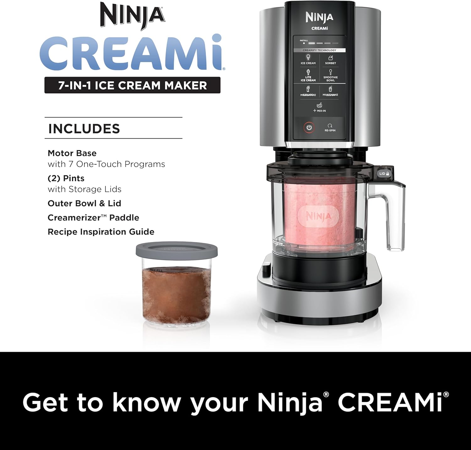 Ninja CREAMi Ice Cream Maker, Silver NC301