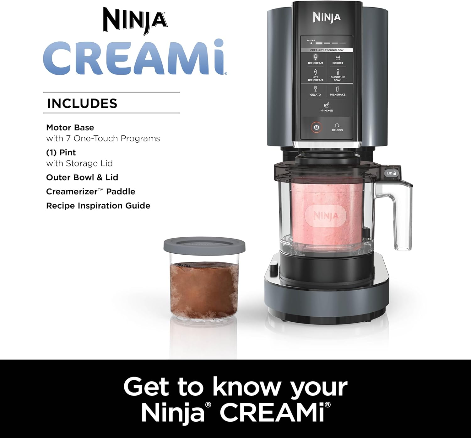 Ninja CREAMi Ice Cream Maker Black, NC299AMZ